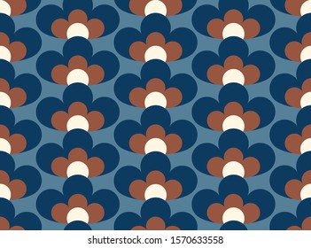 Floral seamless pattern design. Scandinavian style. Vector illustration.
