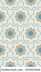 Floral seamless pattern design. Scandinavian style. Vector illustration.