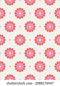 Floral seamless pattern design. Scandinavian style. Vector illustration.