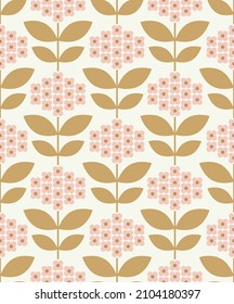 Floral seamless pattern design. Scandinavian style. Vector illustration.