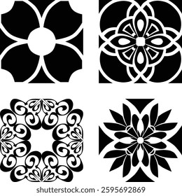 Floral Seamless Pattern Design Set
