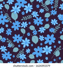 Floral seamless pattern design. Texture for wallpapers, fabric, wrap, web page backgrounds, vector illustration