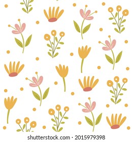 Floral seamless pattern design. Vector illustration.
