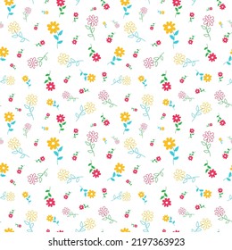 Fondo vectorial de diseño de patrones sin soldadura floral