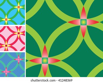 floral seamless pattern,  different color palettes