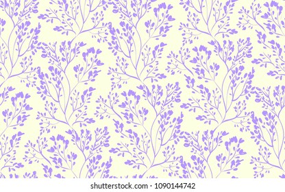 Floral seamless pattern with different flowers and leaves. Botanical illustration  hand painted. Textile print, fabric swatch, wrapping paper.