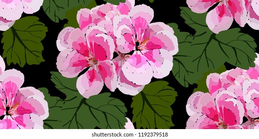 Floral seamless pattern with different flowers and leaves. Botanical illustration  hand painted. Textile print, fabric swatch, wrapping paper.