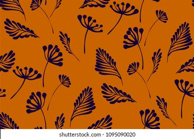 Floral seamless pattern with different tropical leaves. Botanical illustration  hand painted. Textile print, fabric swatch, wrapping paper.