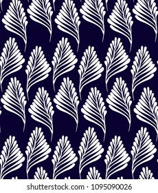 Floral seamless pattern with different tropical leaves. Botanical illustration  hand painted. Textile print, fabric swatch, wrapping paper.