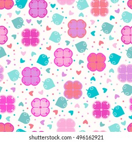 Floral seamless pattern in doodle style. For fabric, wallpaper, gift wrap. 