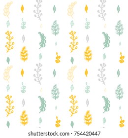 Floral seamless floral pattern in doodle style. Gentle, spring/summer floral background.