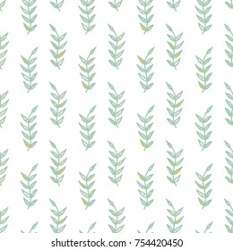 Floral seamless floral pattern in doodle style. Gentle, spring/summer floral background.