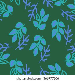 Floral seamless pattern, doodles,branches,leaves. Hand drawn.