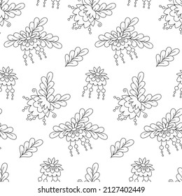 Floral seamless pattern. Doodle-style flowers on a white background.