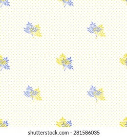 floral seamless pattern with dots