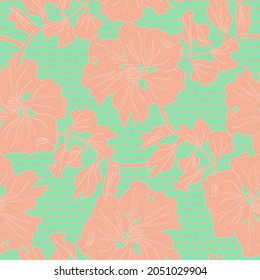 Patrón sin costuras florales con texturas de puntos para textiles y gráficos de moda