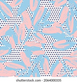 Patrón sin costuras florales con texturas de puntos para textiles y gráficos de moda