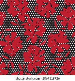 Patrón sin costuras florales con texturas de puntos para textiles y gráficos de moda
