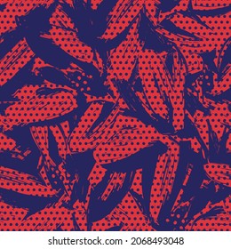 Floral seamless pattern with dotted textures for fashion textiles and graphics