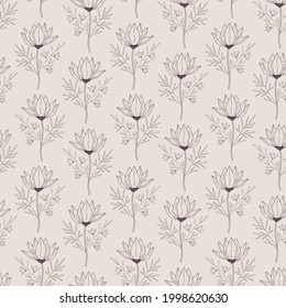Floral seamless pattern. Elegant simple flower background.