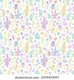 Floral Seamless Pattern: Elegant Vector Illustration for Fabrics, Wallpapers, and Packaging Design