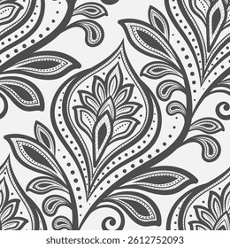 Floral seamless pattern element. Classical luxury old fashioned damask ornament,  seamless texture for wallpapers, textile, wrapping. Exquisite floral baroque template.