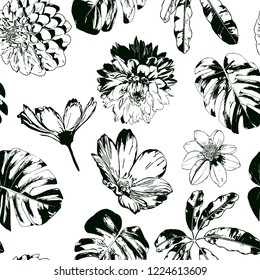 Floral seamless pattern. Element for floral design and natural background.
