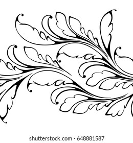 Floral seamless pattern. Endless flowers border for wrapping, textiles, paper, wallpaper, ribbon.