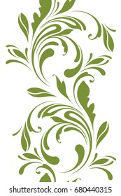 Floral seamless pattern. Endless flowers border for wrapping, textiles, paper, wallpaper, ribbon. Garden design.