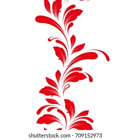 Floral seamless pattern. Endless flowers border for wrapping, textiles, paper, wallpaper, ribbon.