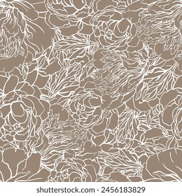 Floral seamless pattern, endless texture with flowers in vintage style. Wallpaper, background.