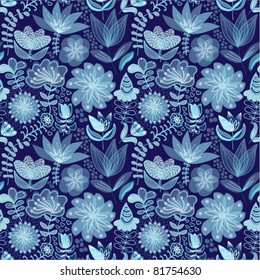 Floral seamless pattern, endless texture with flowers