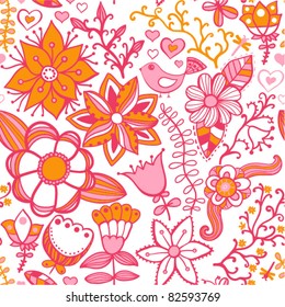 Floral seamless pattern, endless texture with flowers. Vector background for textile design.