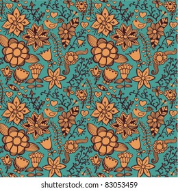 Floral seamless pattern, endless texture with flowers. Vector background for textile design.