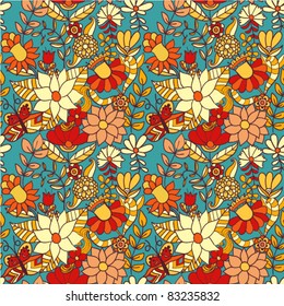 Floral seamless pattern, endless texture with flowers. Vector background for textile design.
