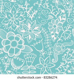 Floral seamless pattern, endless texture with flowers. Vector flowers background for textile design.