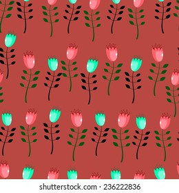 Floral seamless pattern. Endless vector flower background. 