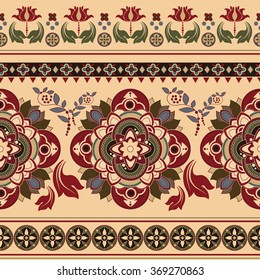 Floral seamless pattern. Ethnic border ornament