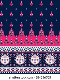 Patrón floral sin fisuras. Ornamento de la frontera étnica. vector