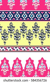 Floral seamless pattern. Ethnic border ornament. vector