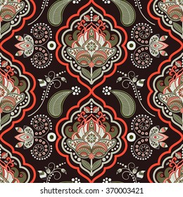 Floral seamless pattern. Ethnic paisley ornament