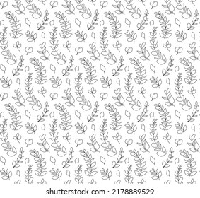 Floral seamless pattern with eucalyptus branches and leaves. Print for fabric, wallpaper, wrapping paper.