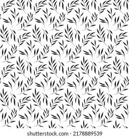 Floral seamless pattern with eucalyptus branches and leaves. Print for fabric, wallpaper, wrapping paper.