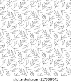 Floral seamless pattern with eucalyptus branches and leaves. Print for fabric, wallpaper, wrapping paper.