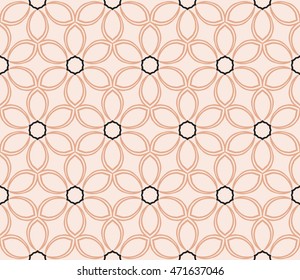 Floral seamless pattern in execution. Vector. Beige, pastel color. For holiday cards design, fashion design, interior design, graphic arts