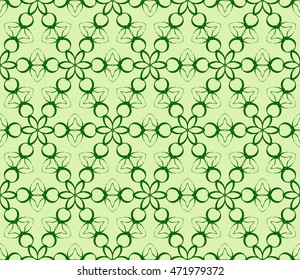 Floral seamless pattern in execution. Vector. Green color. For holiday cards design, fashion design, interior design, graphic arts Floral seamless pattern in execution. Vector. Green color. For holiday cards design, fashion design, interior design, graphic arts