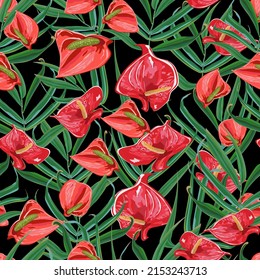 floral seamless pattern of exotic flowers.vector illustration.high quality. for your design