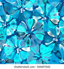 Floral seamless pattern with exotic vivid flowers. 