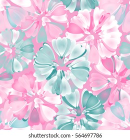 Floral seamless pattern with exotic vivid flowers. 