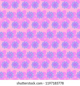 Floral seamless pattern for fabric design, pastel pink coloring